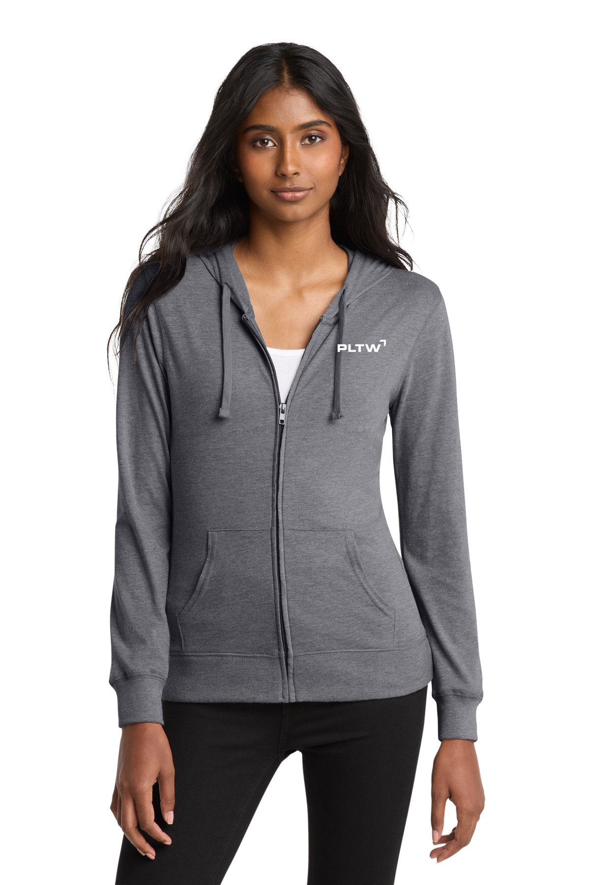 District ® Women’s Fitted Jersey Full-Zip Hoodie