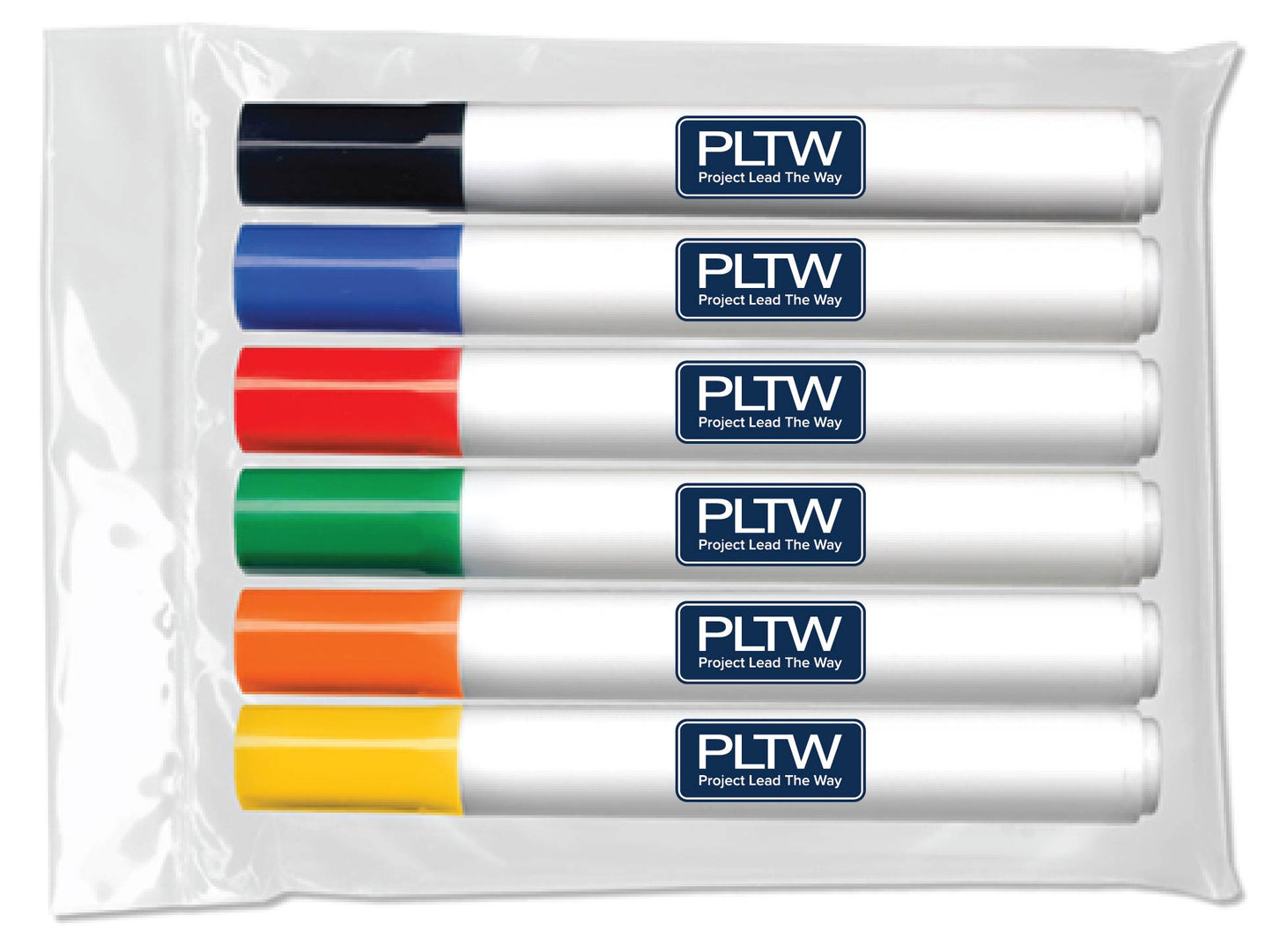 Bullet Tip Dry Erase Markers 6 Pack - USA Made