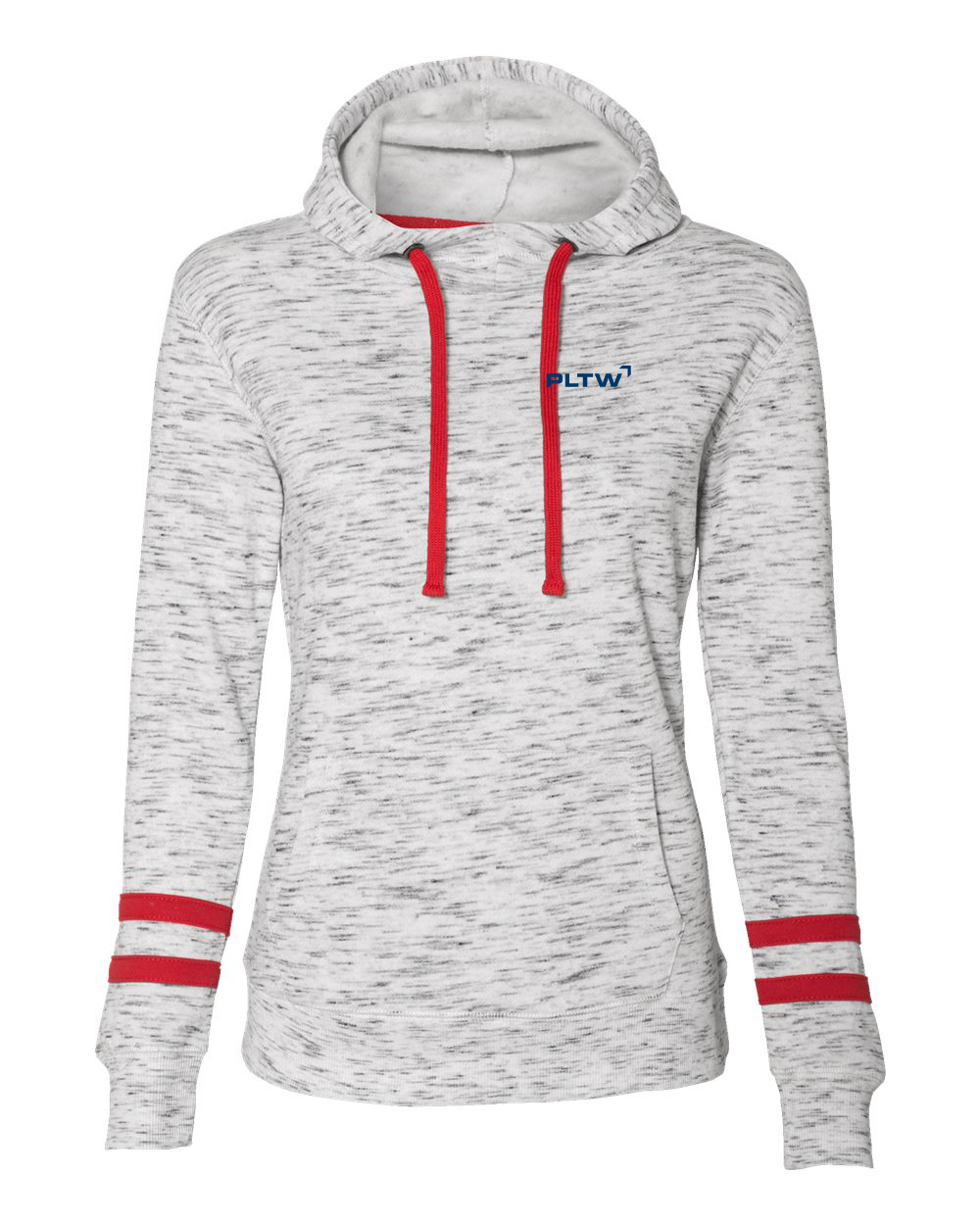 J America Ladies' Melange Scuba Neck Sweatshirt