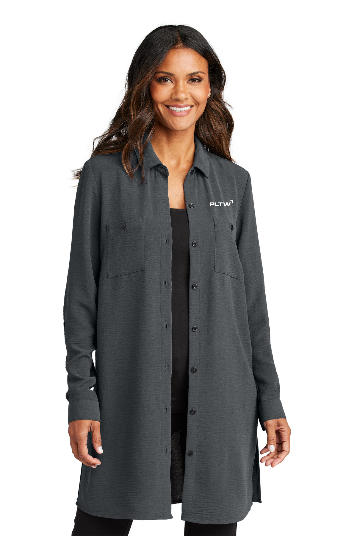 Women's Textured Crepe Long Tunic