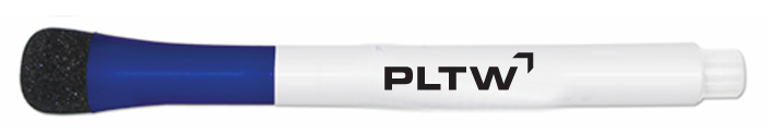 Blue Dry Erase Marker w/Eraser & Magnetic Cap - Single