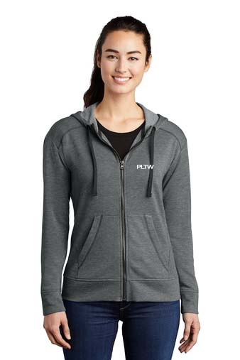 Sport-Tek ® Ladies PosiCharge ® Tri-Blend Wicking Fleece Full-Zip Hooded Jacket