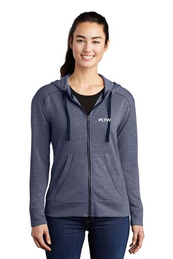 Sport-Tek ® Ladies PosiCharge ® Tri-Blend Wicking Fleece Full-Zip Hooded Jacket