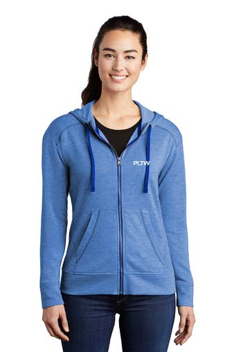 Sport-Tek ® Ladies PosiCharge ® Tri-Blend Wicking Fleece Full-Zip Hooded Jacket