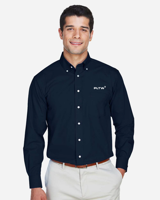 Mens Woven Broadcloth Dress Shirt