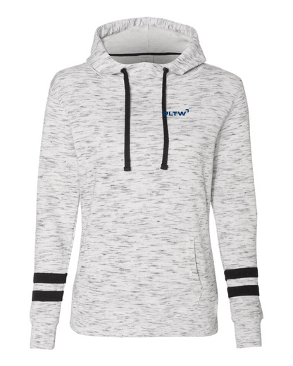 J America Ladies' Melange Scuba Neck Sweatshirt