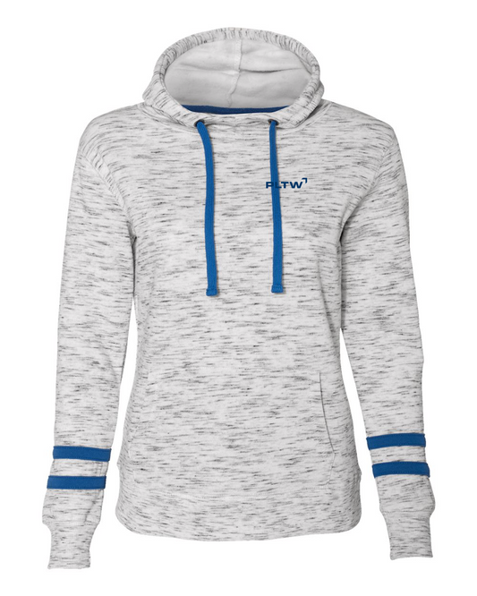J America Ladies' Melange Scuba Neck Sweatshirt