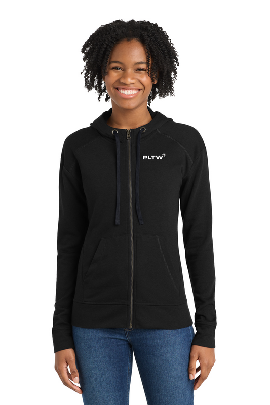 Sport-Tek ® Ladies PosiCharge ® Tri-Blend Wicking Fleece Full-Zip Hooded Jacket
