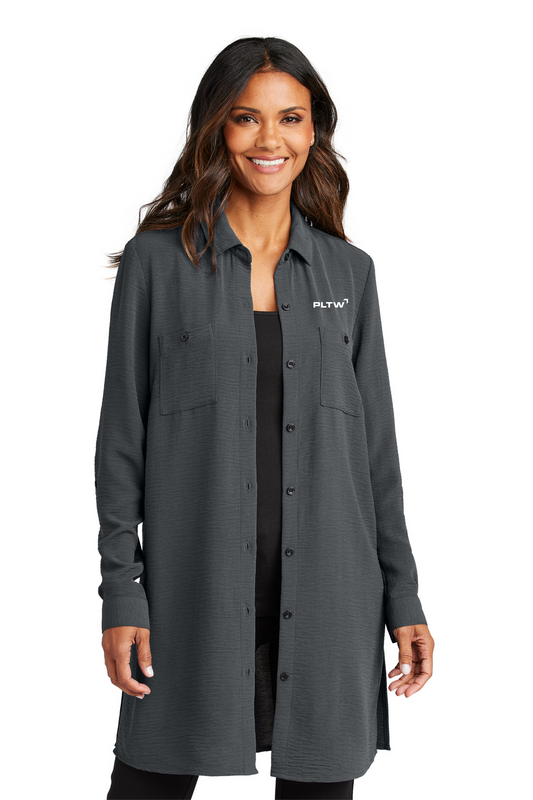 Women's Textured Crepe Long Tunic