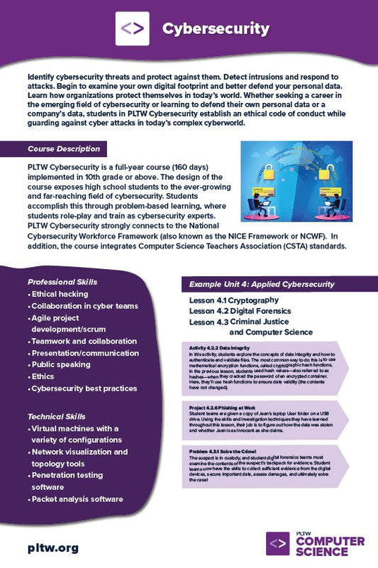 24x36 PLTW Computer Science Course Posters DOWNLOAD ONLY