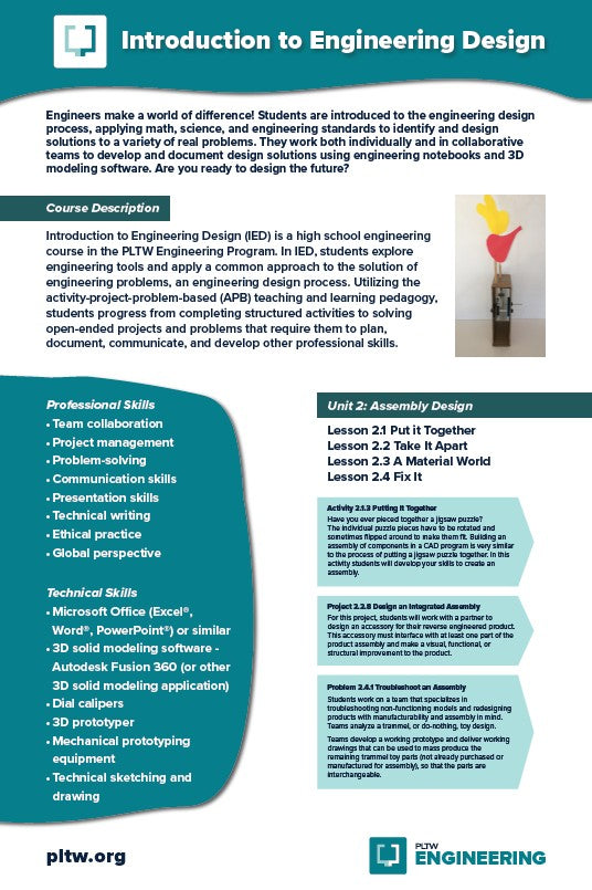 24x36 PLTW Engineering Unit Posters DOWNLOAD ONLY