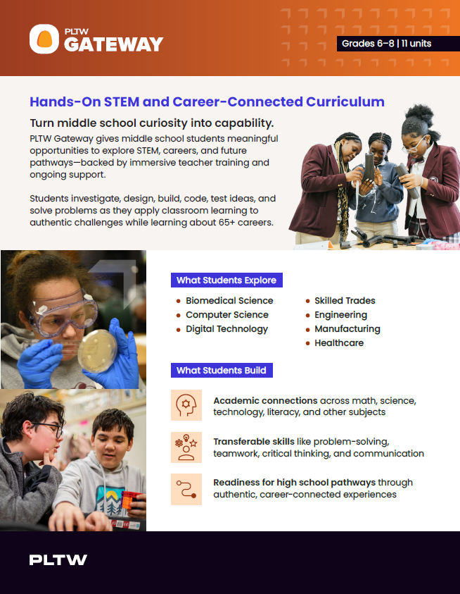 PLTW Gateway One-Pager - 30 Pack