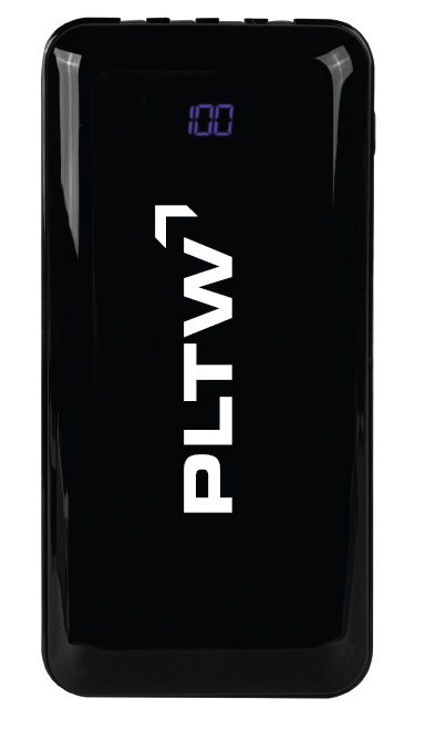 10000mAh Polymer Power Bank with Build-In Charging Cables