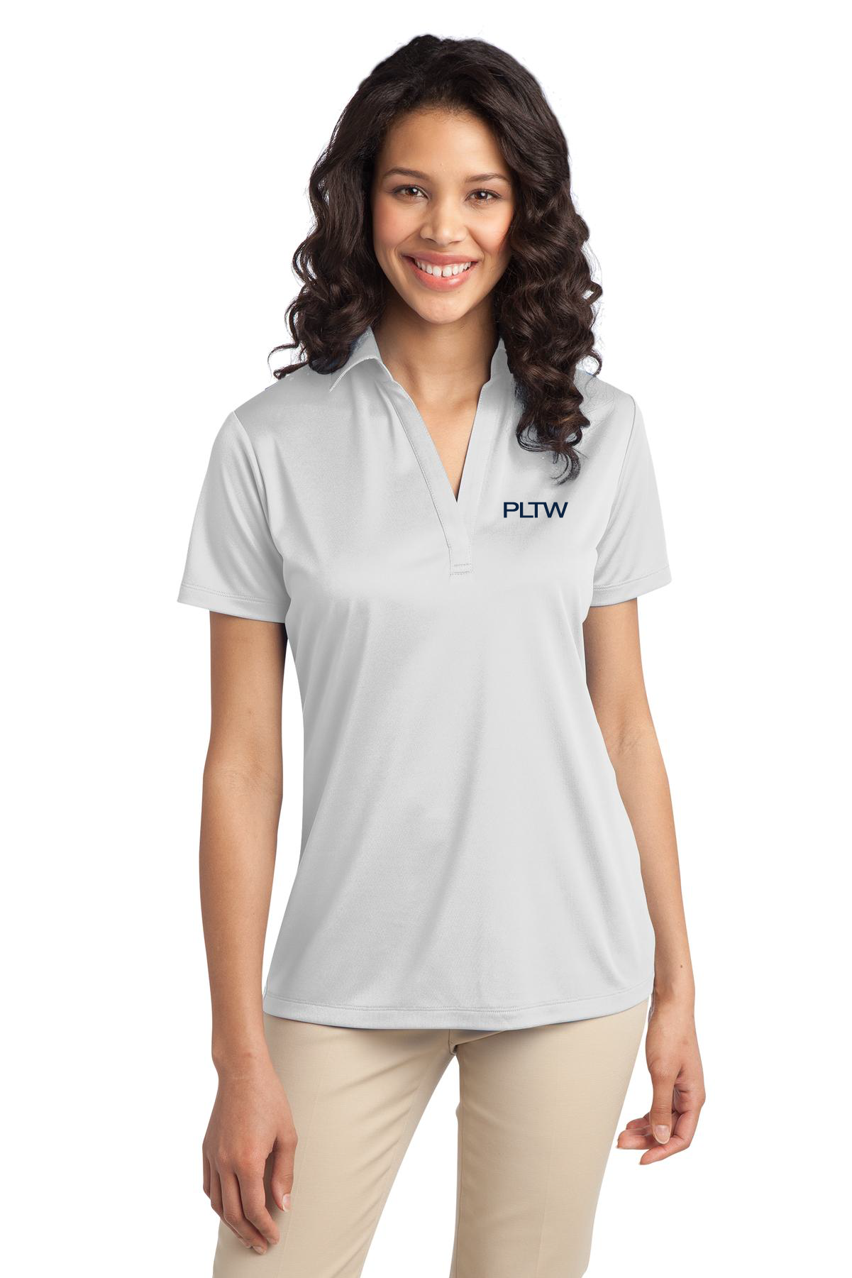White polo sales v neck womens